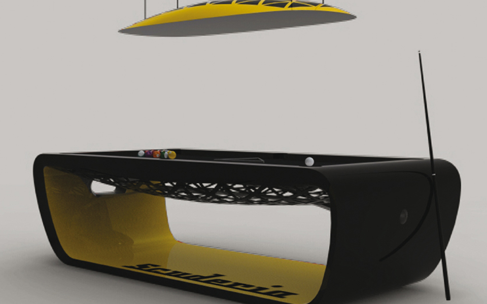 Billard luxe noir et jaune personnalisé - Blacklight design - Billards Toulet