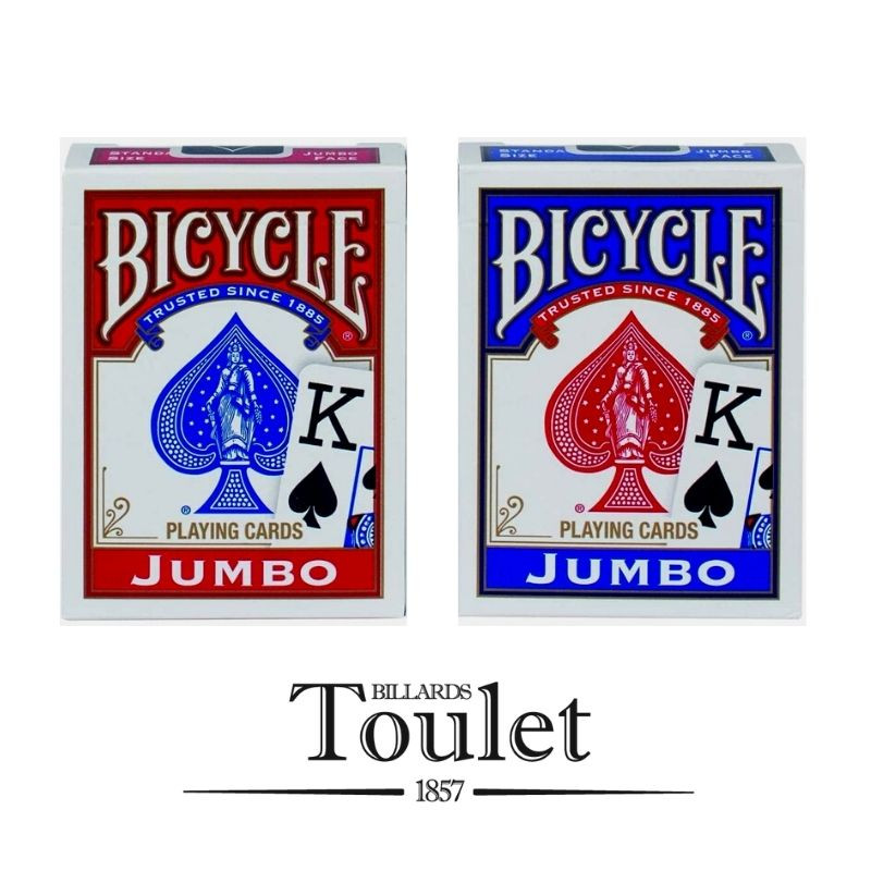 Jeu de cartes Poker Jumbo - rouge - Bicycle - Billards Toulet