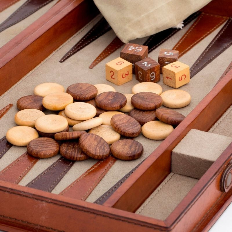 Acheter Jeu de backgammon en cuir luxe Manhattan - Flamant - Billards Toulet