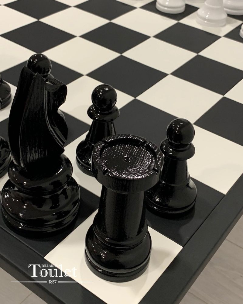Jeu d'échecs en cuir haut de gamme - noir et blanc - Billards Toulet