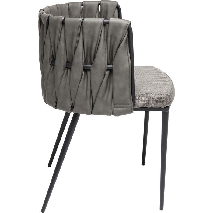 Acheter Chaise cheerio coussin cuir et tissu gris - Kare design - Billards Toulet