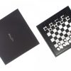 Coffret jeu d'échecs en cuir blanc et noir - 34 cm - Hector Saxe