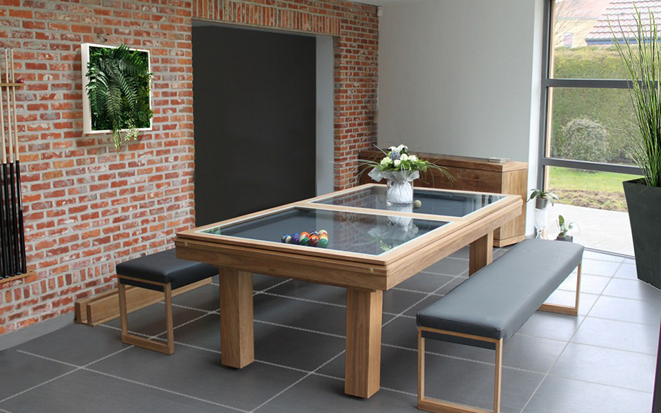 billard teck - billard contemporain convertible table de repas - Billards Toulet