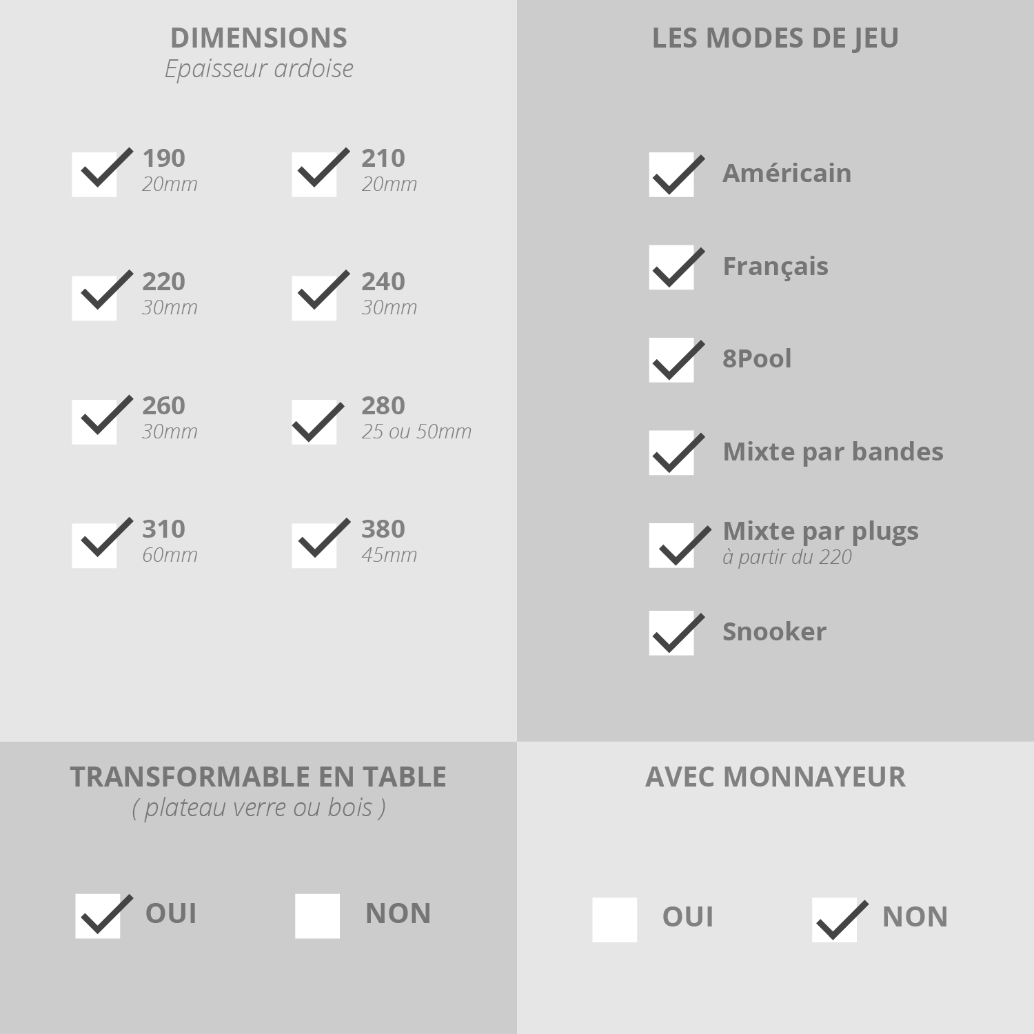 billard Megeve dimensions et modes de jeu billard megeve Billards Toulet