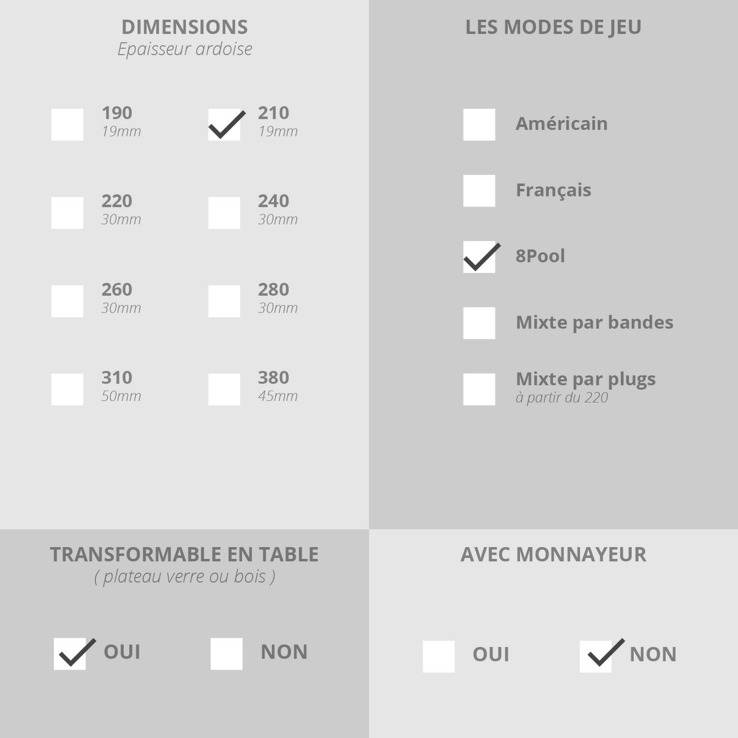 billard sur-mesure