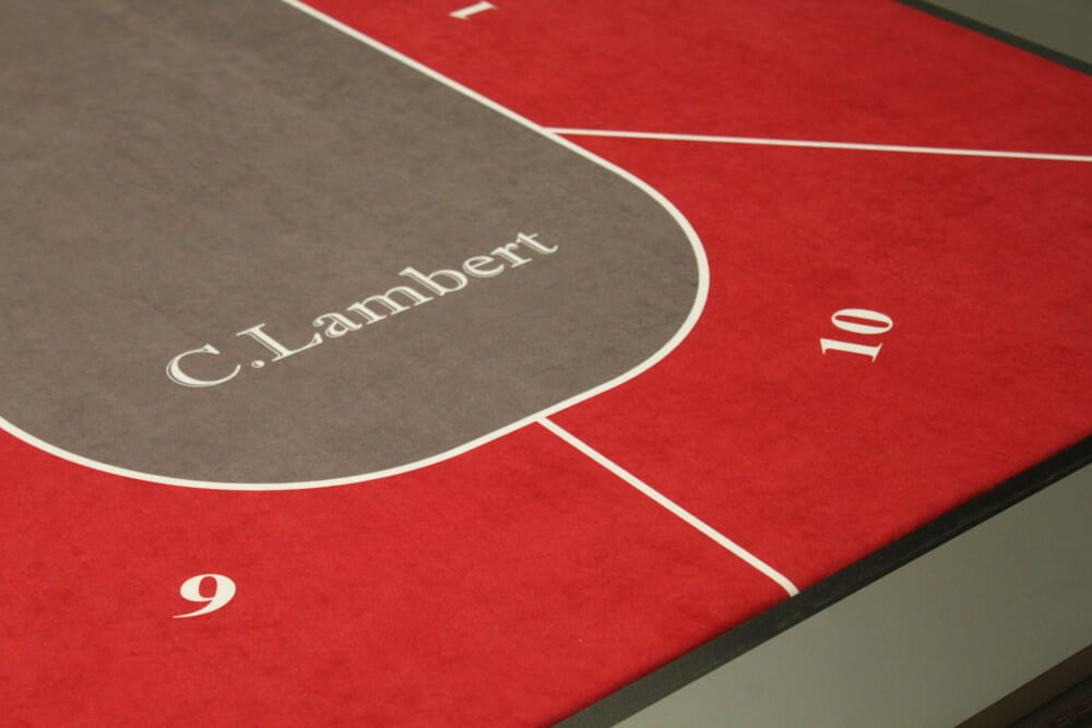 billard Lambert table avec plateau de poker rouge et gris