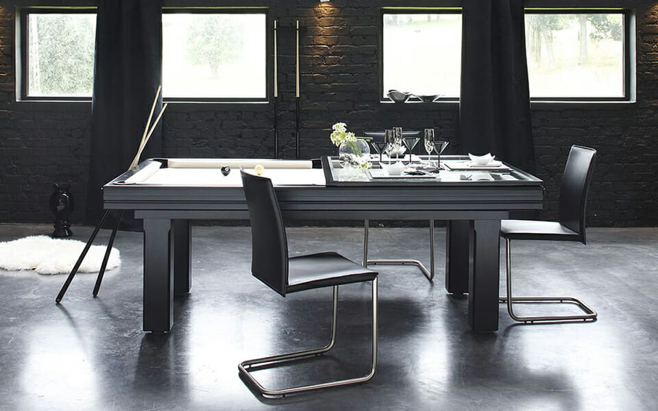 billard Moderne gris convertible en table