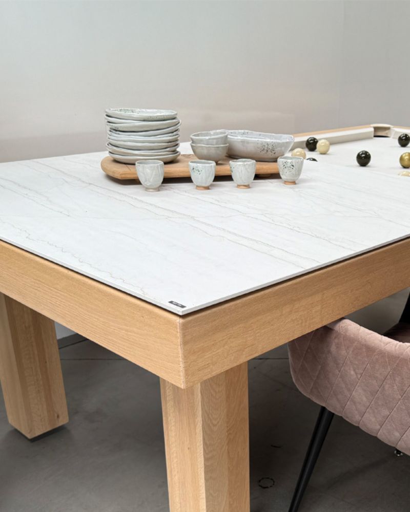 billard convertible en table à manger plateau Dekton haut de gamme Toulet