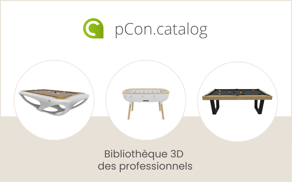 Billards disponibles sur Pcon catalogue logiciel 3D - Maison Toulet