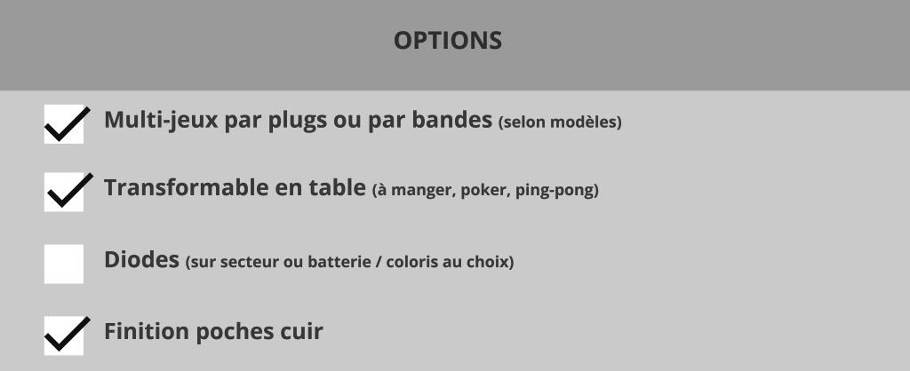 options billard cuir leather
