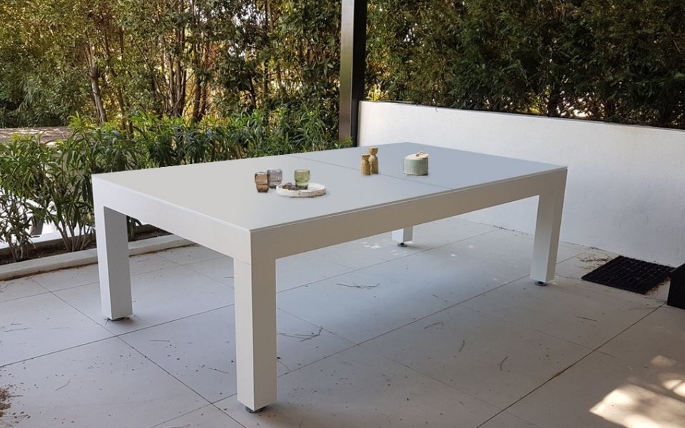 Table de jardin convertible en billard Pearl Kerrock blanc - Billards Toulet