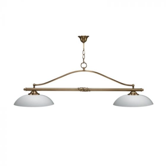lustre luxe haut de gamme Creil billard laiton 2 opalines Toulet