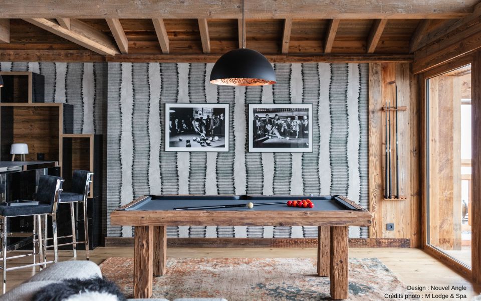 table de billard design en bois Chalet luxe Megeve - Billards Toulet
