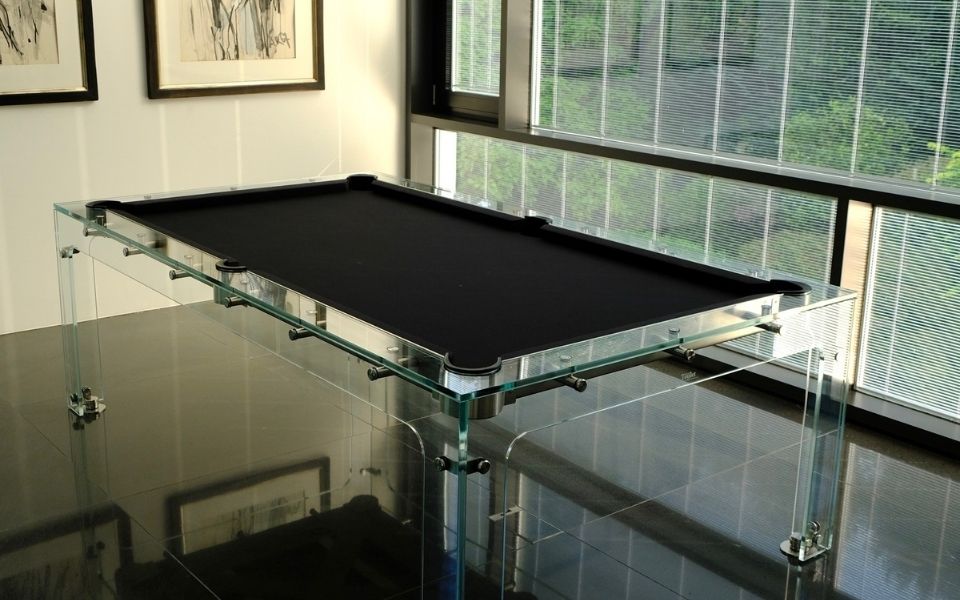 Table de billard design luxe verre Carat Light - Billards Toulet