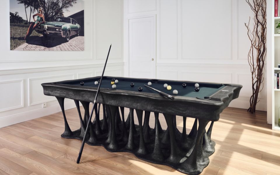 table billard organique artiste Black Bi D.Driani Creation Toulet