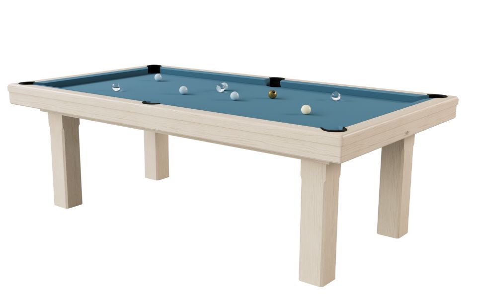 table de billard chene tapis bleu moderne Broadway Toulet