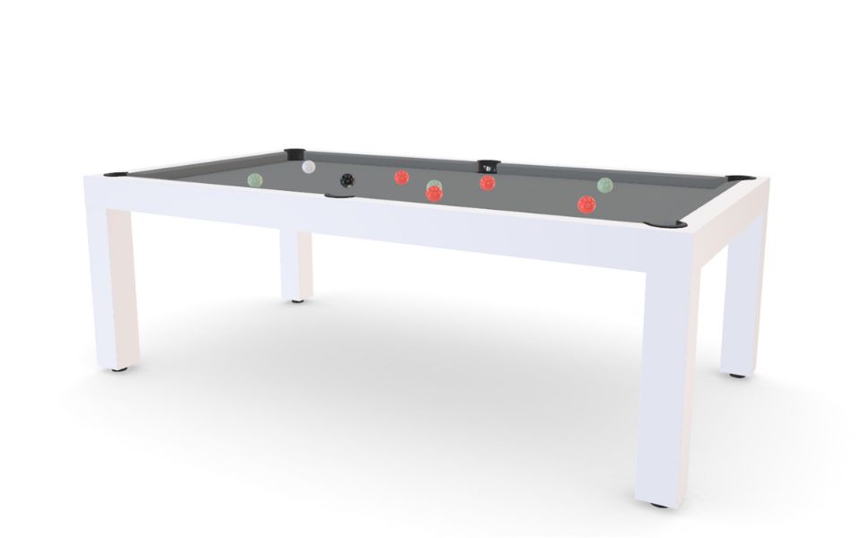 table de billard extérieure convertible blanche Pearl Kerrock Toulet