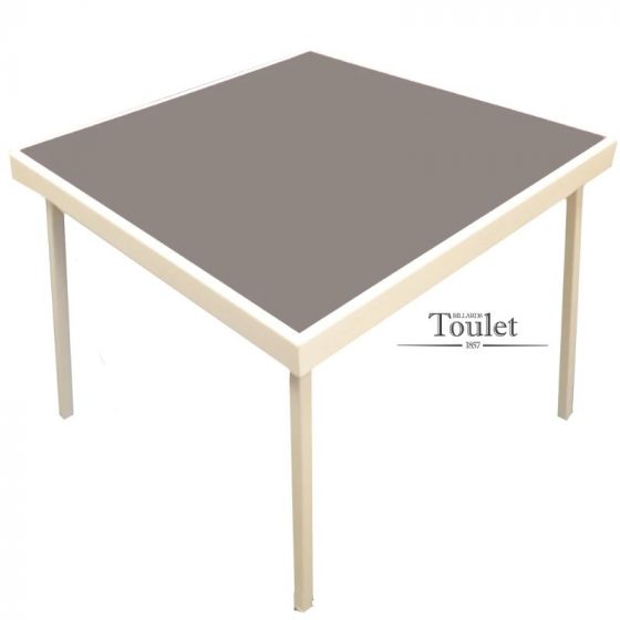 table de bridge blanche tapis gris - Billards Toulet